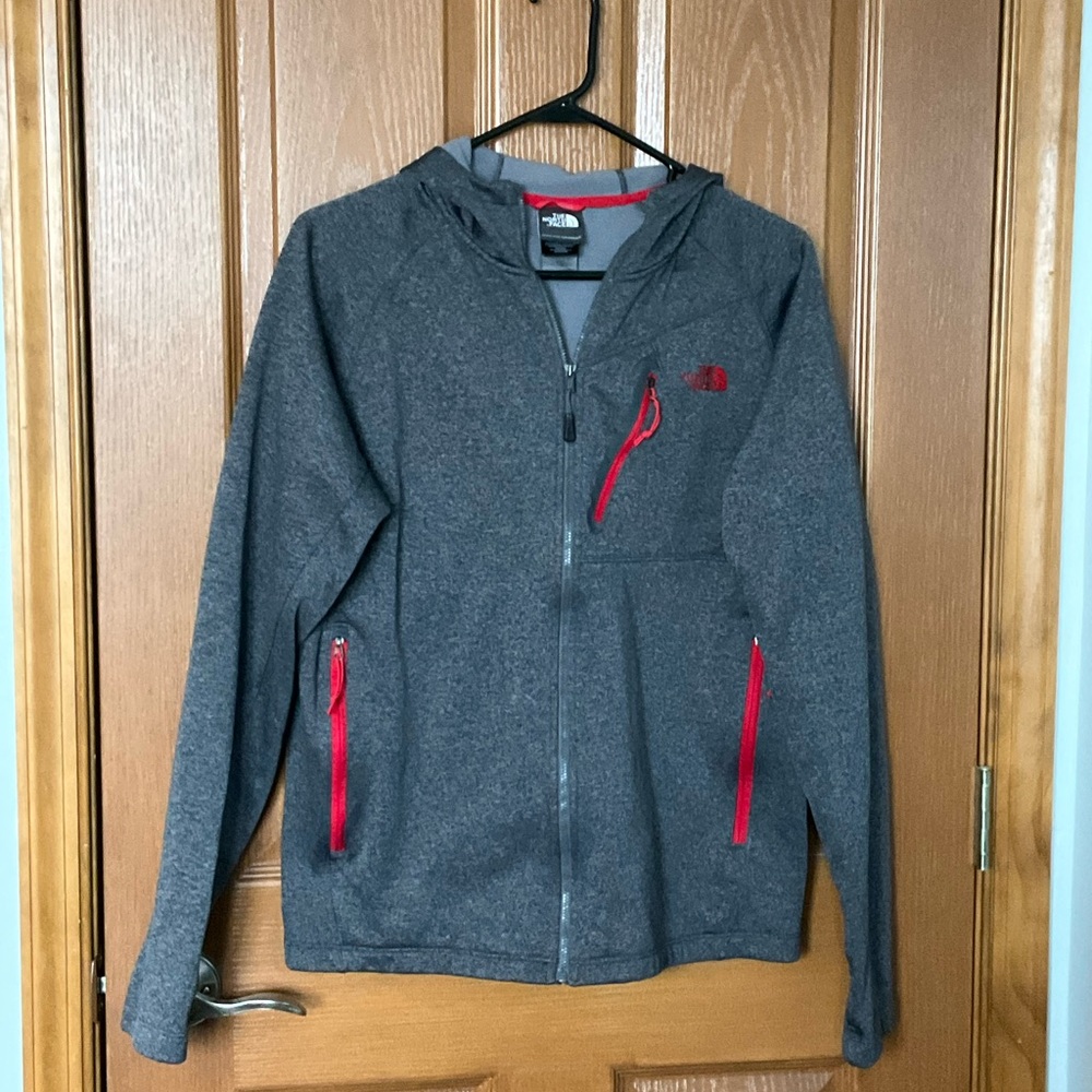The North Face Charcoal and Crimson Hoodie